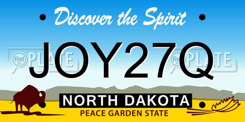 JOY27Q North Dakota License Plate