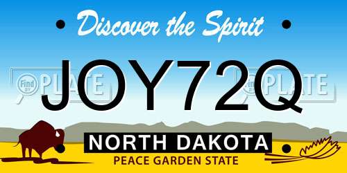 JOY72Q North Dakota License Plate