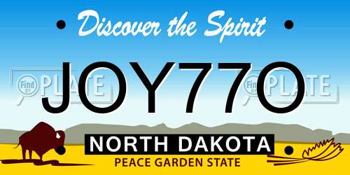JOY77O North Dakota License Plate