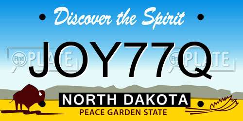 JOY77Q North Dakota License Plate