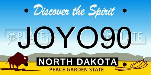JOYO90 North Dakota License Plate