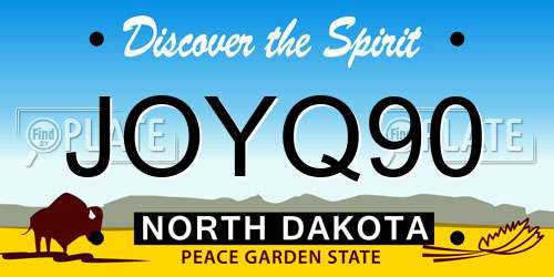 JOYQ90 North Dakota License Plate