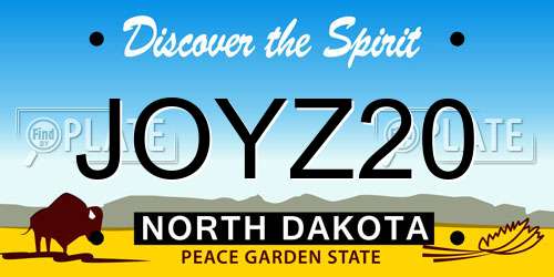 JOYZ20 North Dakota License Plate