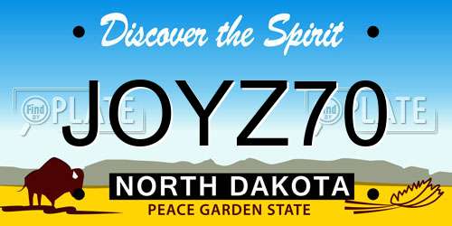 JOYZ70 North Dakota License Plate