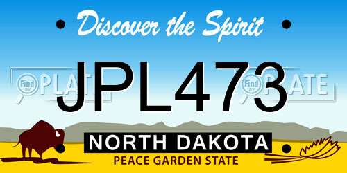 JPL473 North Dakota License Plate