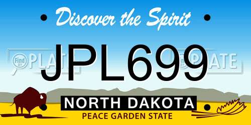 JPL699 North Dakota License Plate