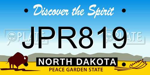 JPR819 North Dakota License Plate