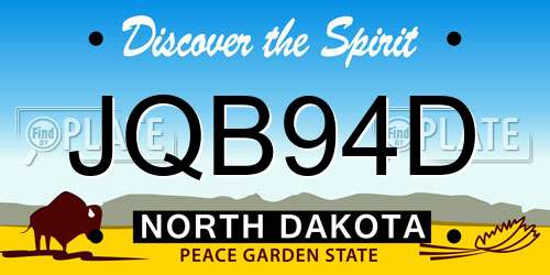 JQB94D North Dakota License Plate