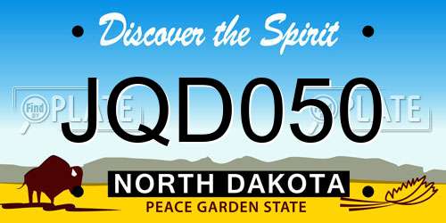 JQD050 North Dakota License Plate