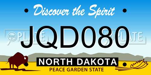 JQD080 North Dakota License Plate