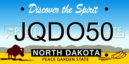 JQDO50 North Dakota License Plate