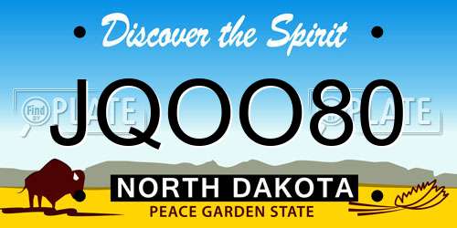 JQOO80 North Dakota License Plate
