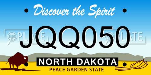 JQQ050 North Dakota License Plate