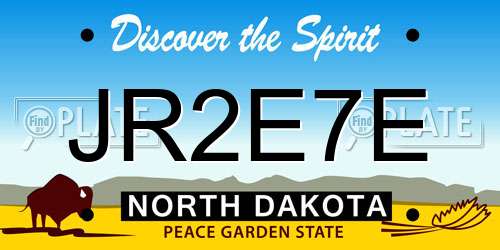 JR2E7E North Dakota License Plate