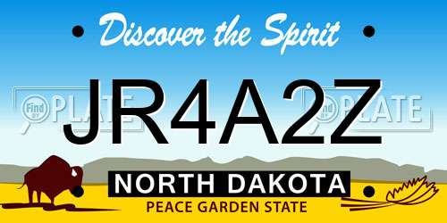 JR4A2Z North Dakota License Plate