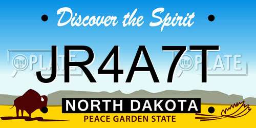 JR4A7T North Dakota License Plate