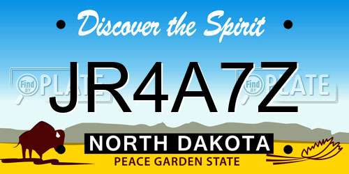 JR4A7Z North Dakota License Plate