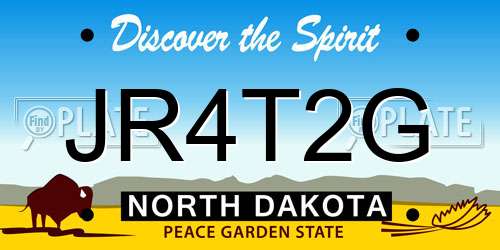 JR4T2G North Dakota License Plate