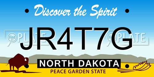 JR4T7G North Dakota License Plate