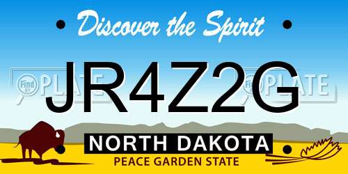JR4Z2G North Dakota License Plate