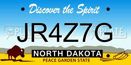 JR4Z7G North Dakota License Plate