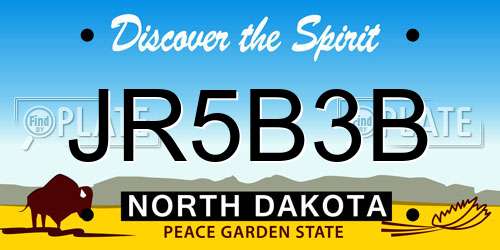 JR5B3B North Dakota License Plate