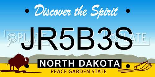 JR5B3S North Dakota License Plate