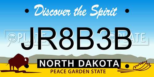 JR8B3B North Dakota License Plate