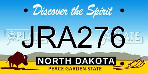 JRA276 North Dakota License Plate