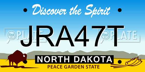 JRA47T North Dakota License Plate