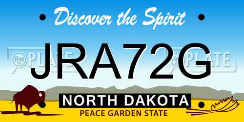 JRA72G North Dakota License Plate