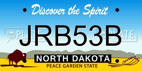 JRB53B North Dakota License Plate