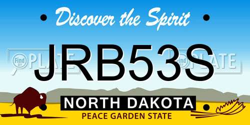 JRB53S North Dakota License Plate