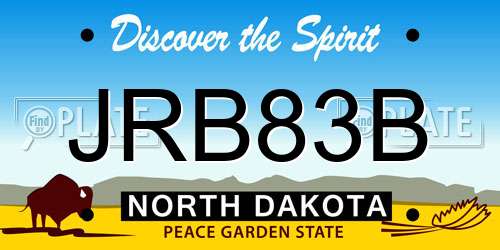 JRB83B North Dakota License Plate