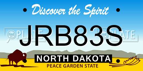 JRB83S North Dakota License Plate