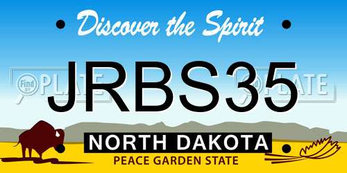 JRBS35 North Dakota License Plate
