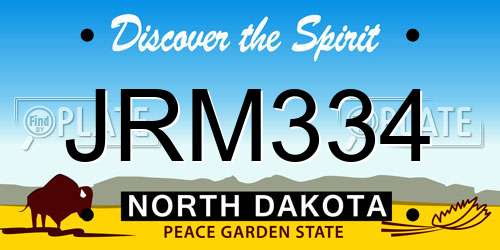JRM334 North Dakota License Plate