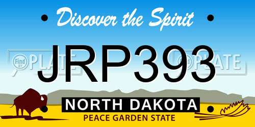 JRP393 North Dakota License Plate