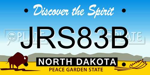 JRS83B North Dakota License Plate