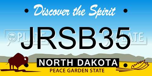 JRSB35 North Dakota License Plate