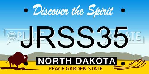 JRSS35 North Dakota License Plate