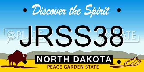 JRSS38 North Dakota License Plate