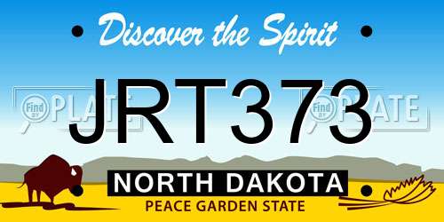 JRT373 North Dakota License Plate