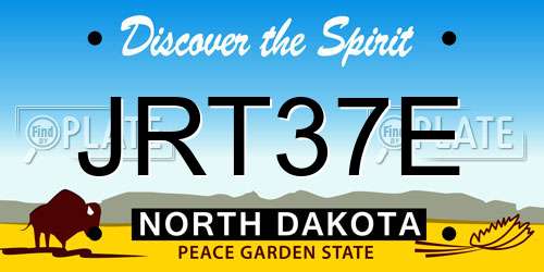 JRT37E North Dakota License Plate
