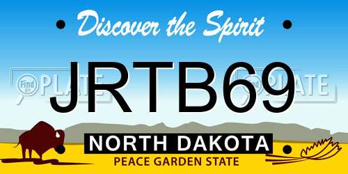 JRTB69 North Dakota License Plate