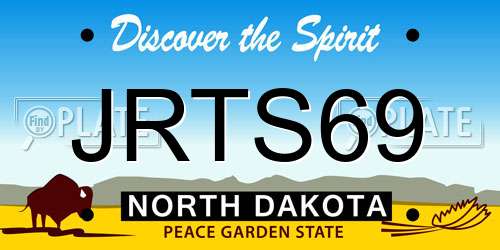 JRTS69 North Dakota License Plate