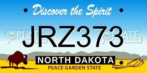 JRZ373 North Dakota License Plate