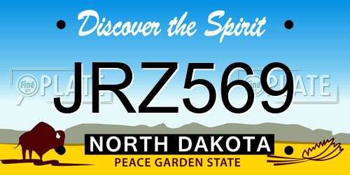 JRZ569 North Dakota License Plate