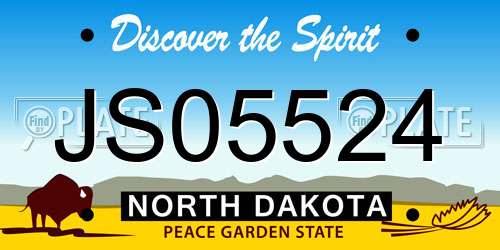 JS05524 North Dakota License Plate