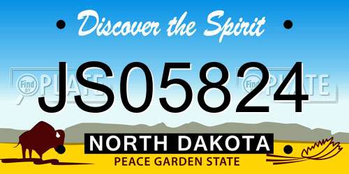 JS05824 North Dakota License Plate